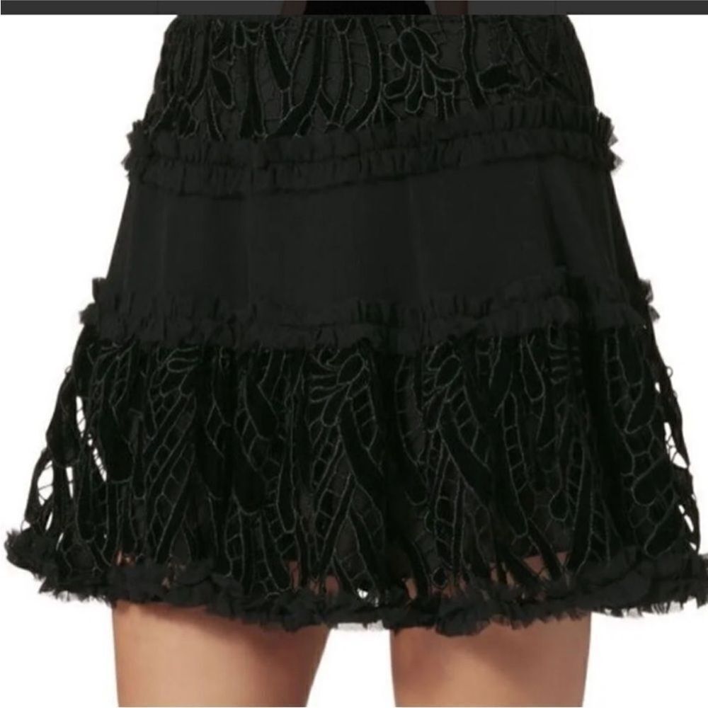 Alexis Black Textured Mini Skirt, XS